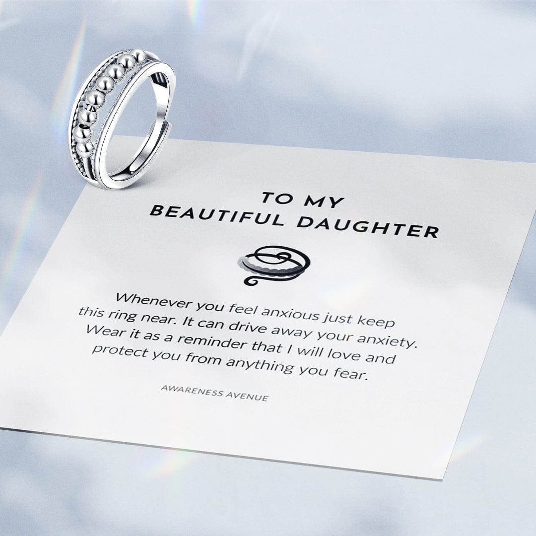 To My Daughter | Drive Away Your Anxiety | S925 Two Layer Beads Fidget Ring