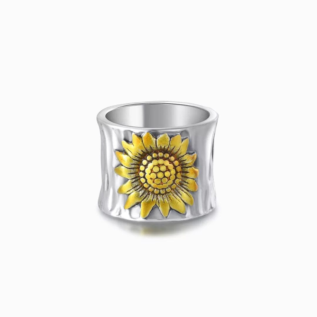 Daughter & Granddaughter | 925S Sunflower Wide Band Ring
