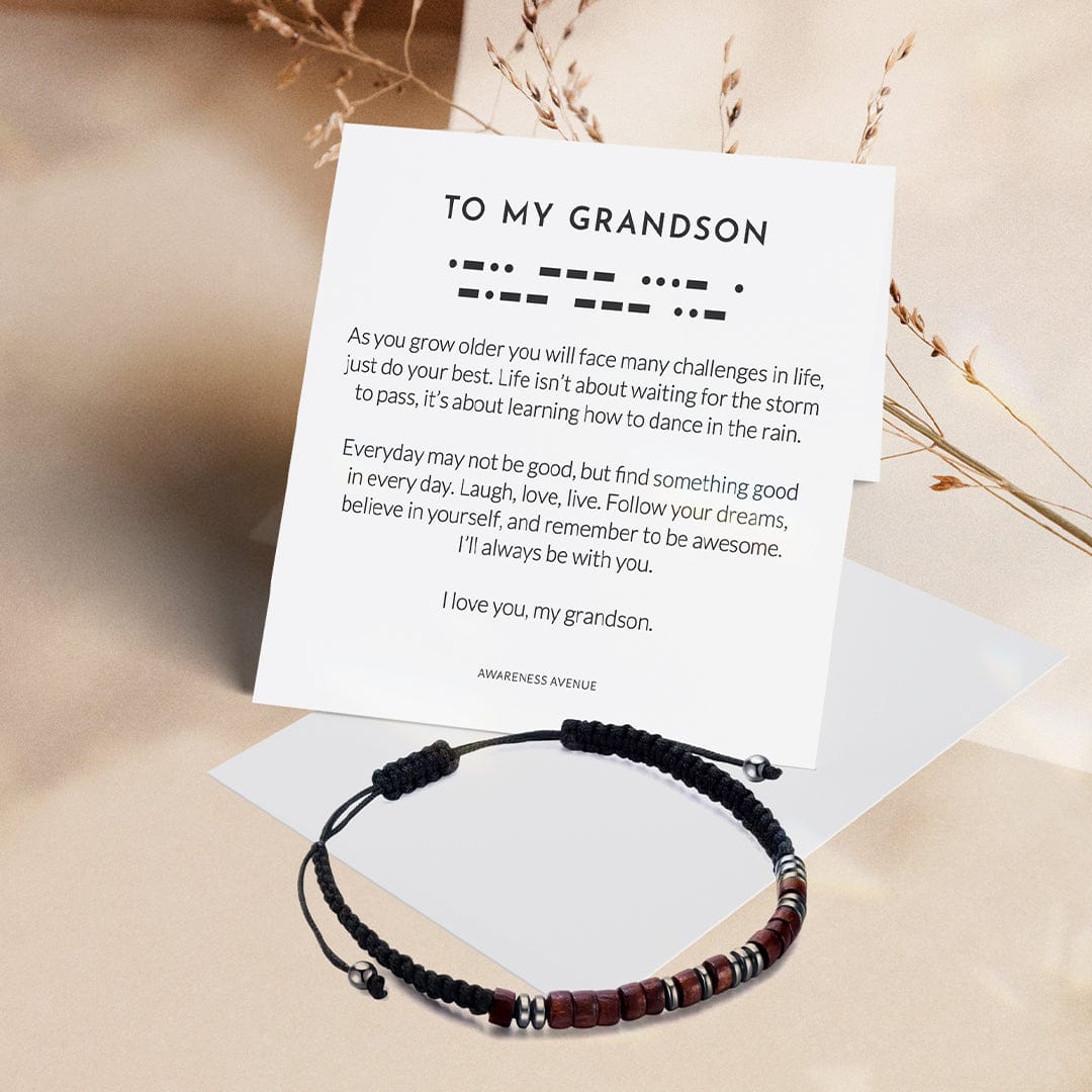 To My Grandson | I love you | Morse Code Bracelet