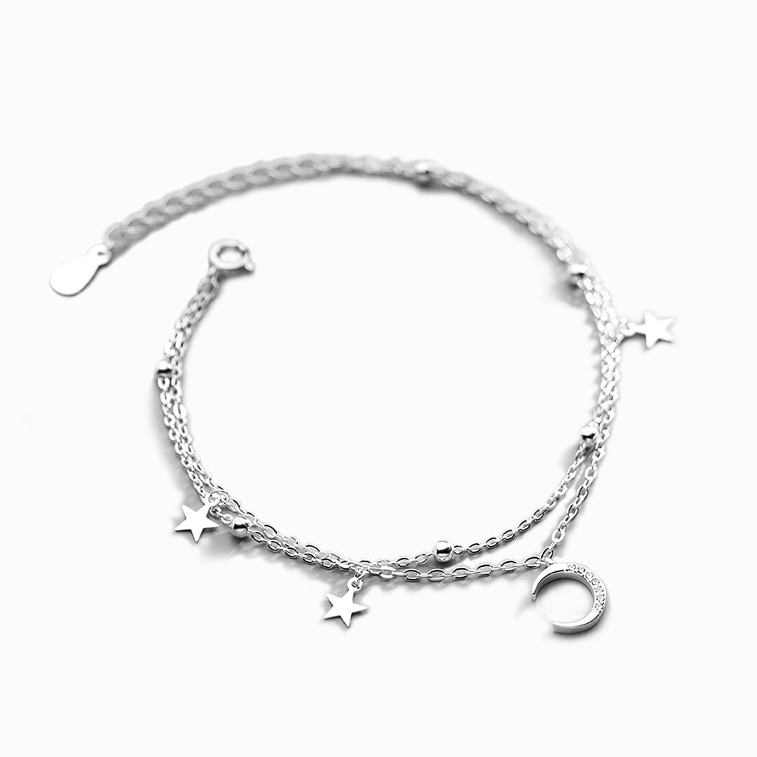 Para mi bella nieta | Pulsera de media luna con estrella especial 925S