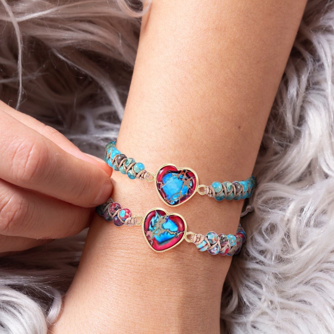 To My Granddaughter | Love You Forever | Jasper Heart Bracelet