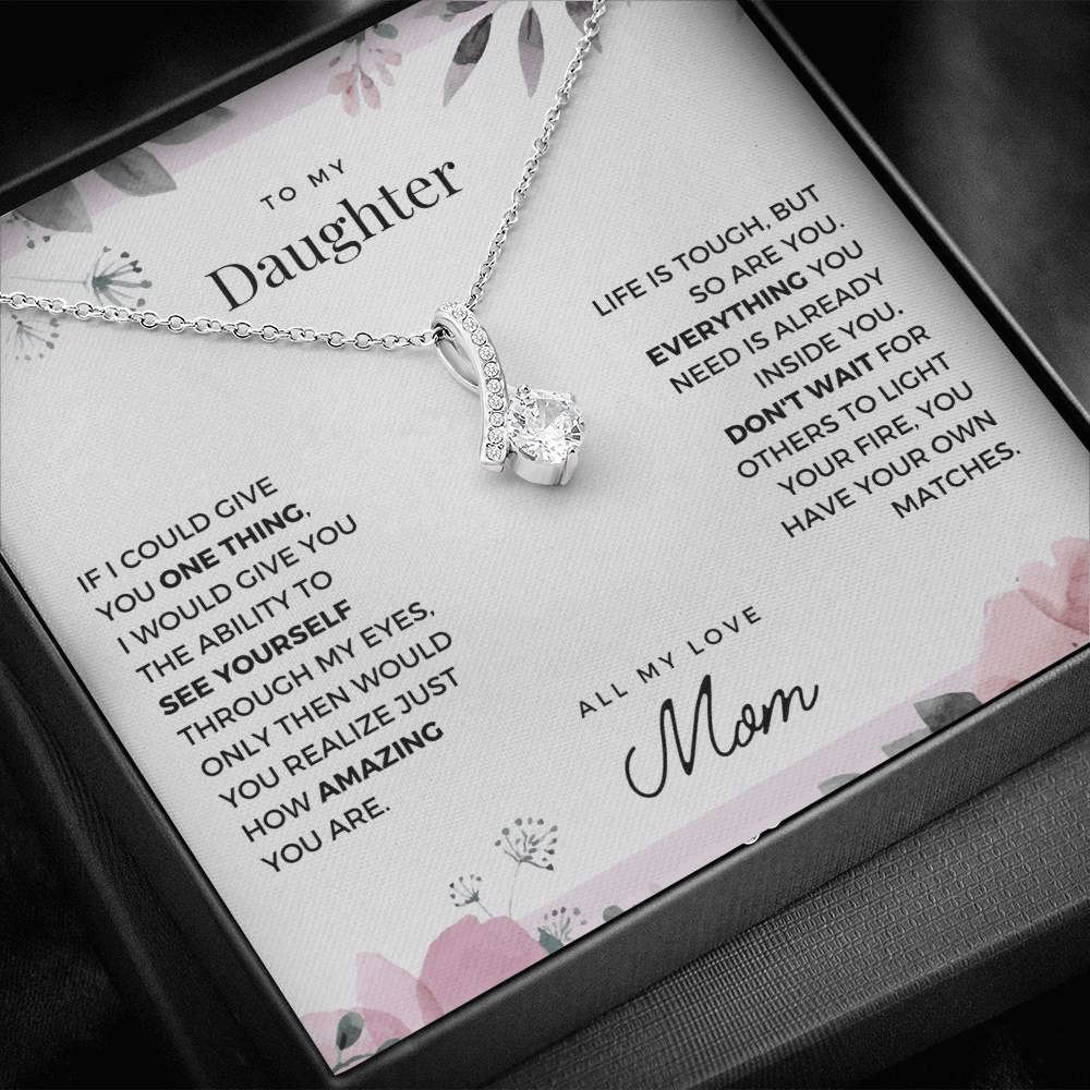 Daughter | See Yourself Through My Eyes | Alluring 925 Silver Necklace-Awareness Avenue-Daughter,gift: All,gift: Daughter,Jewelry,Necklace,necklace: All,necklace: Daughter,Silver