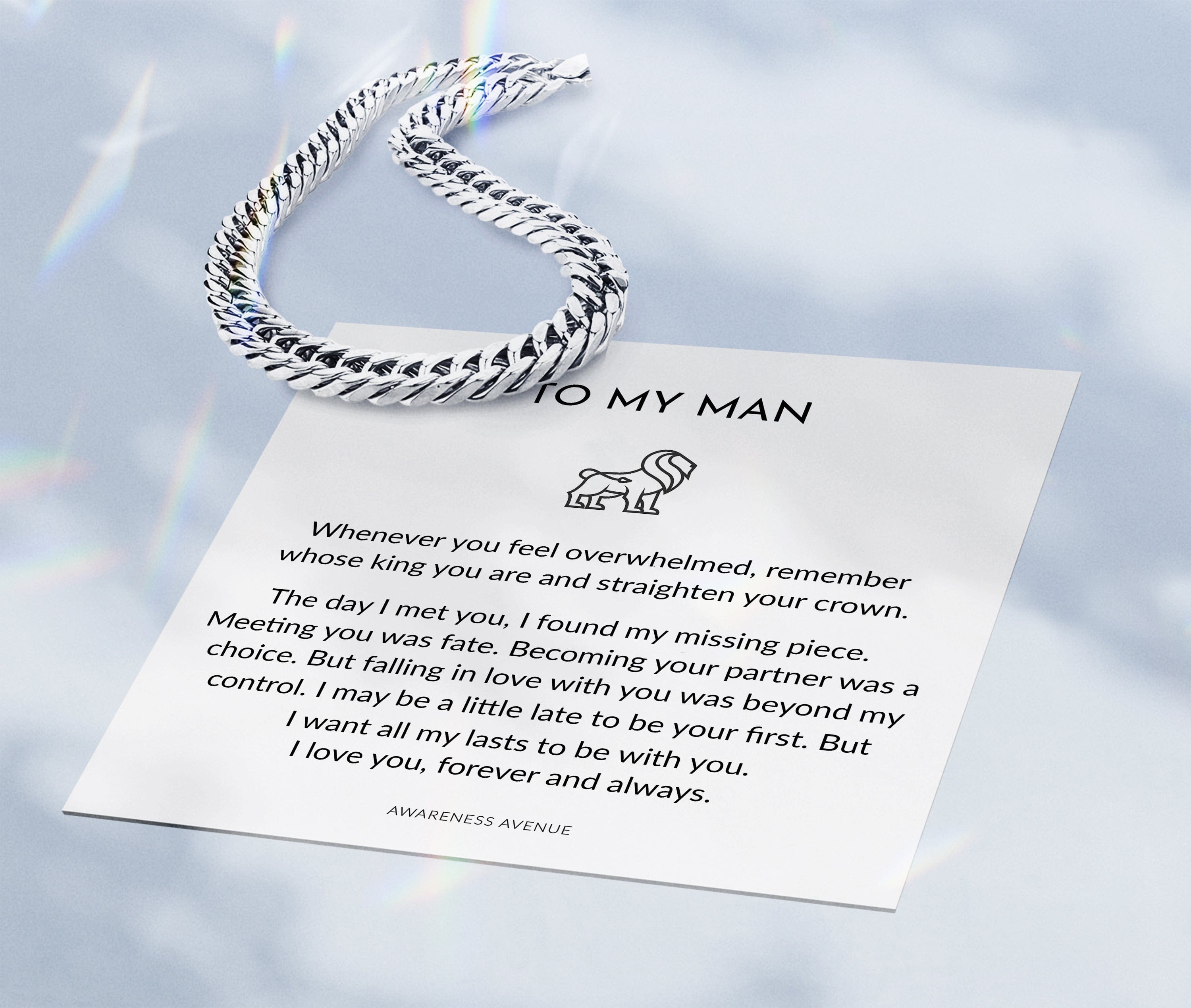 To My Man | Straighten Your Crown | Cuban Link Chain Necklace