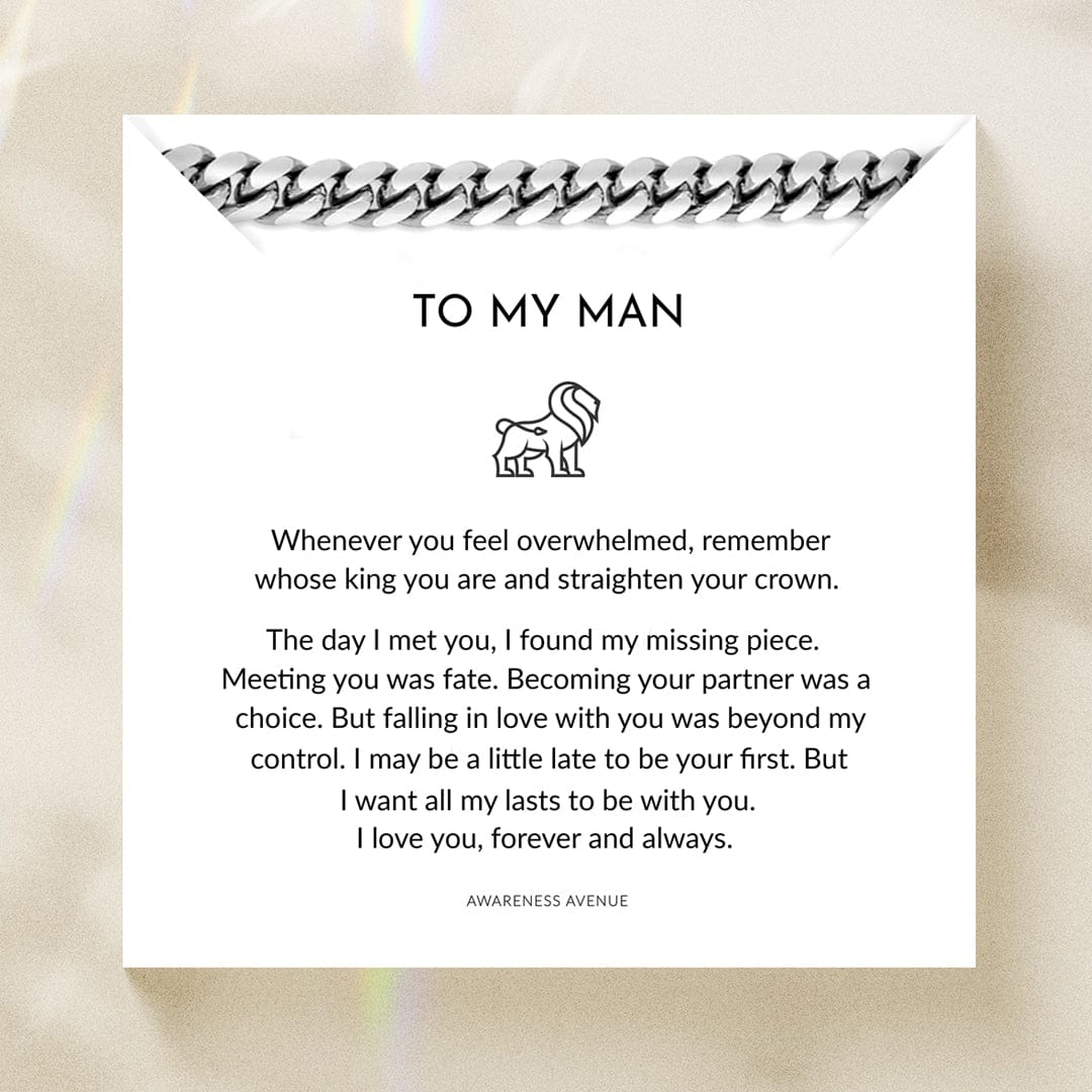 To My Man | Straighten Your Crown | Cuban Link Chain Necklace