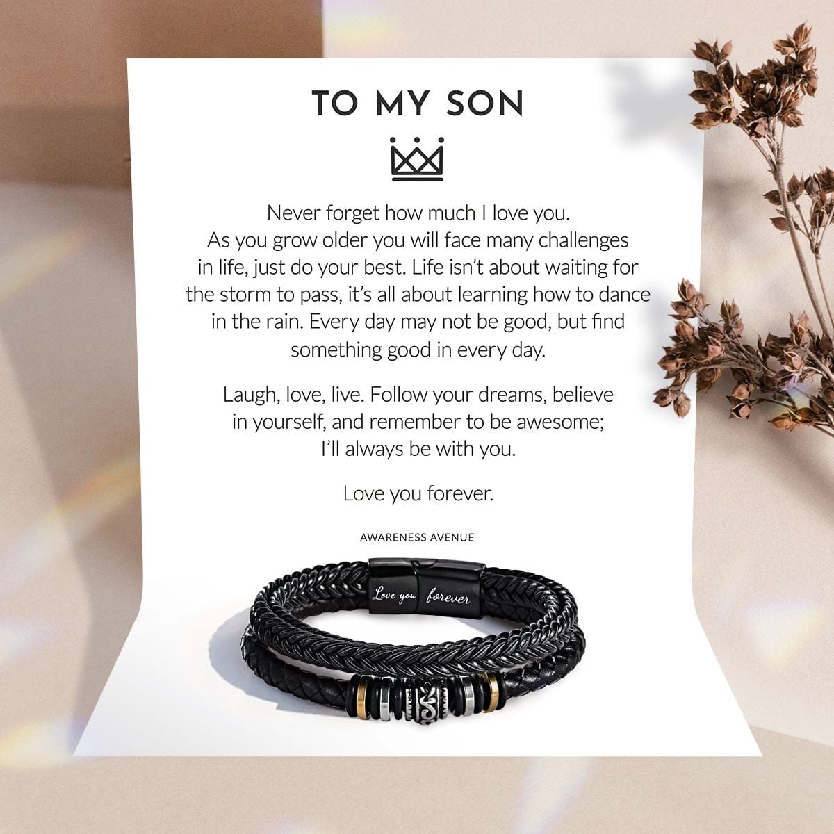 To my son bracelet sale from dad